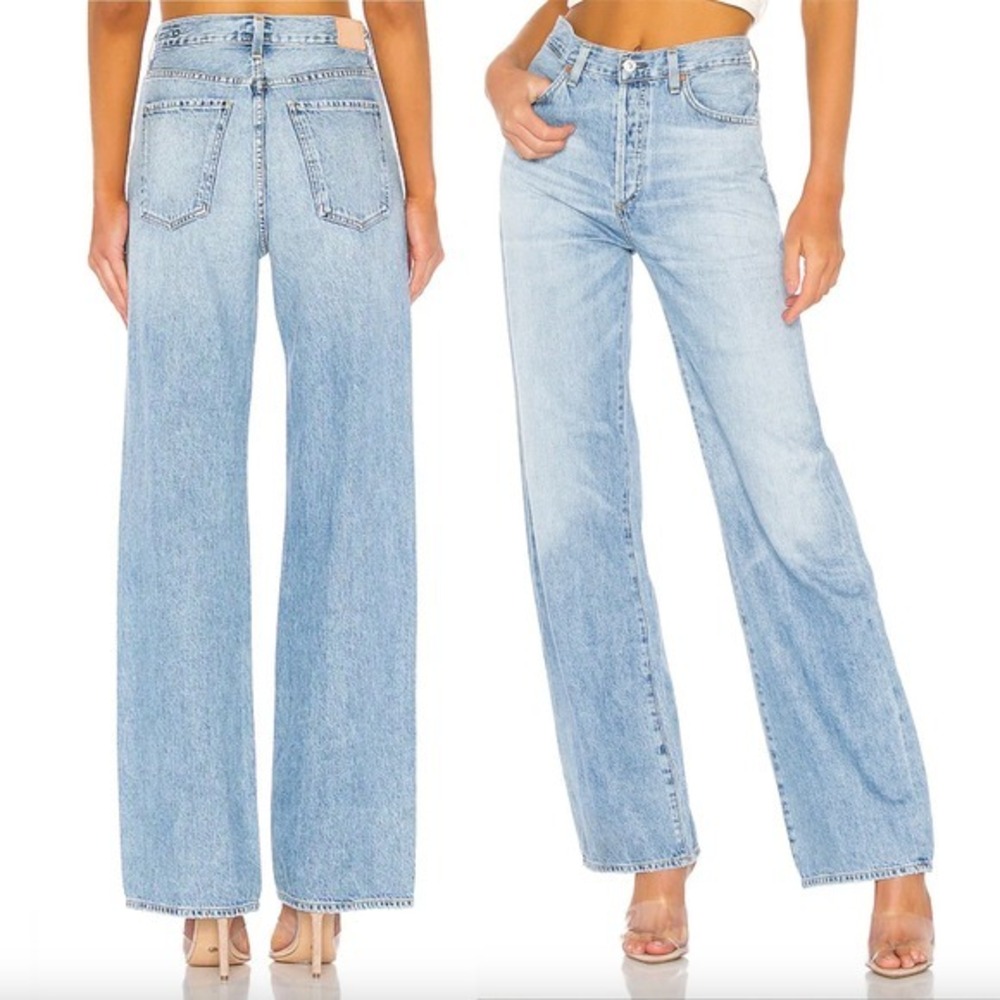 CITIZENS OF HUMANITY Annina Relaxed‎ Straight Wide Leg Jeans in Tularosa
